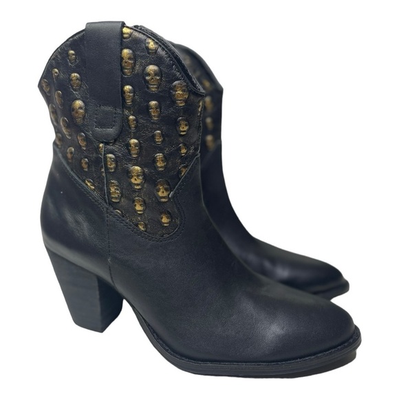 NWOT Modern Vice Women’s Scully Black Leather Ankle Boots - Picture 1 of 13
